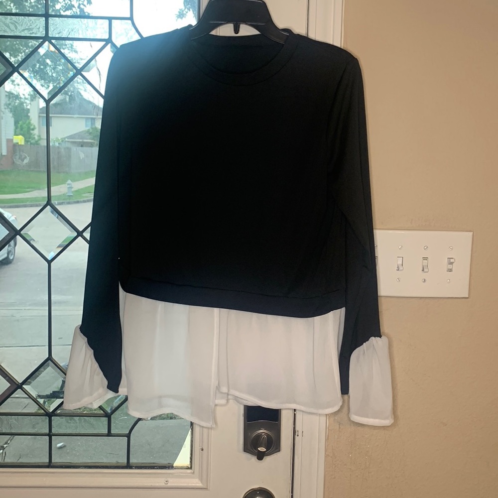 Black and white blouse